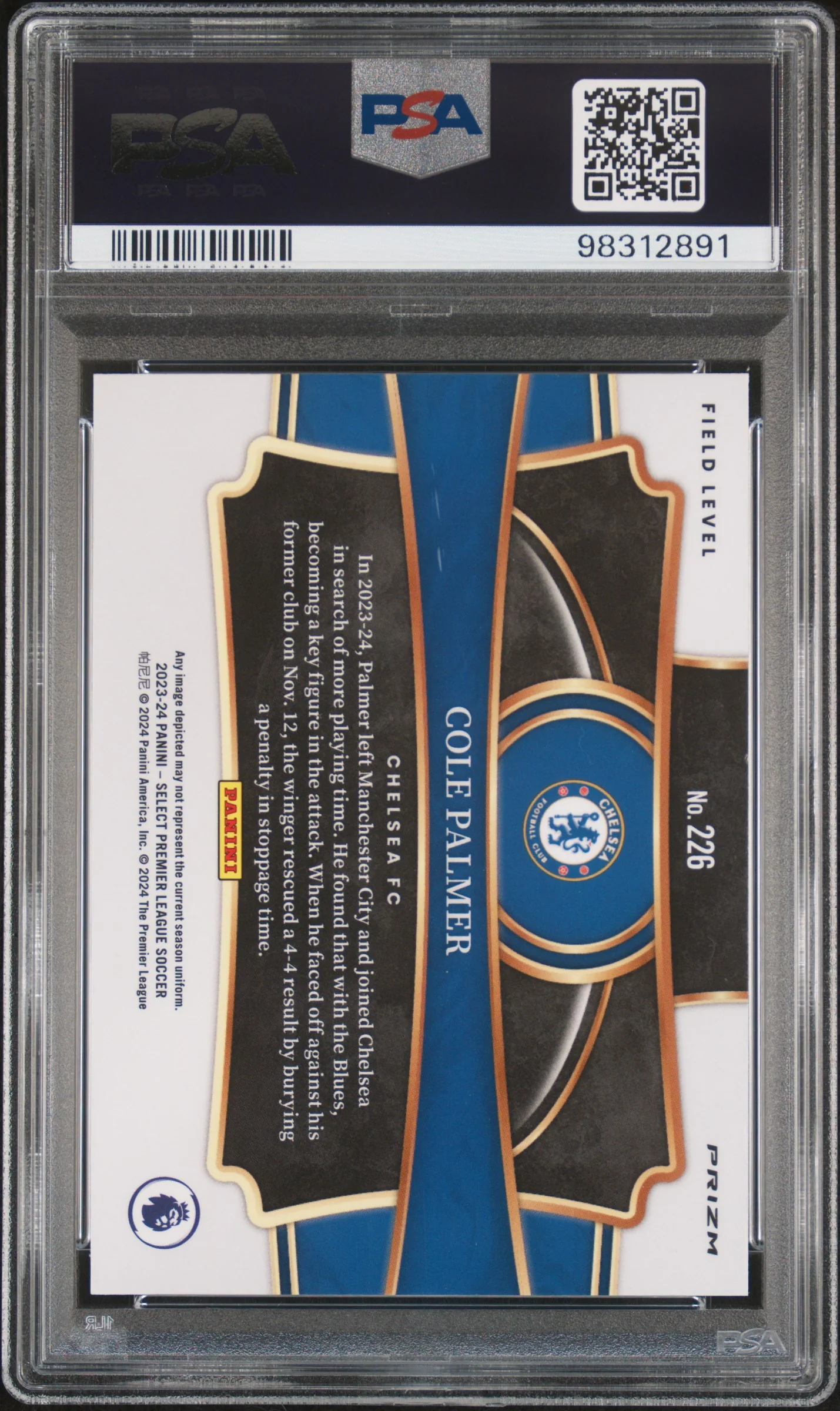 2023 Panini Select Premier League White Sparkle Cole Palmer #226 PSA 9 - Image 2