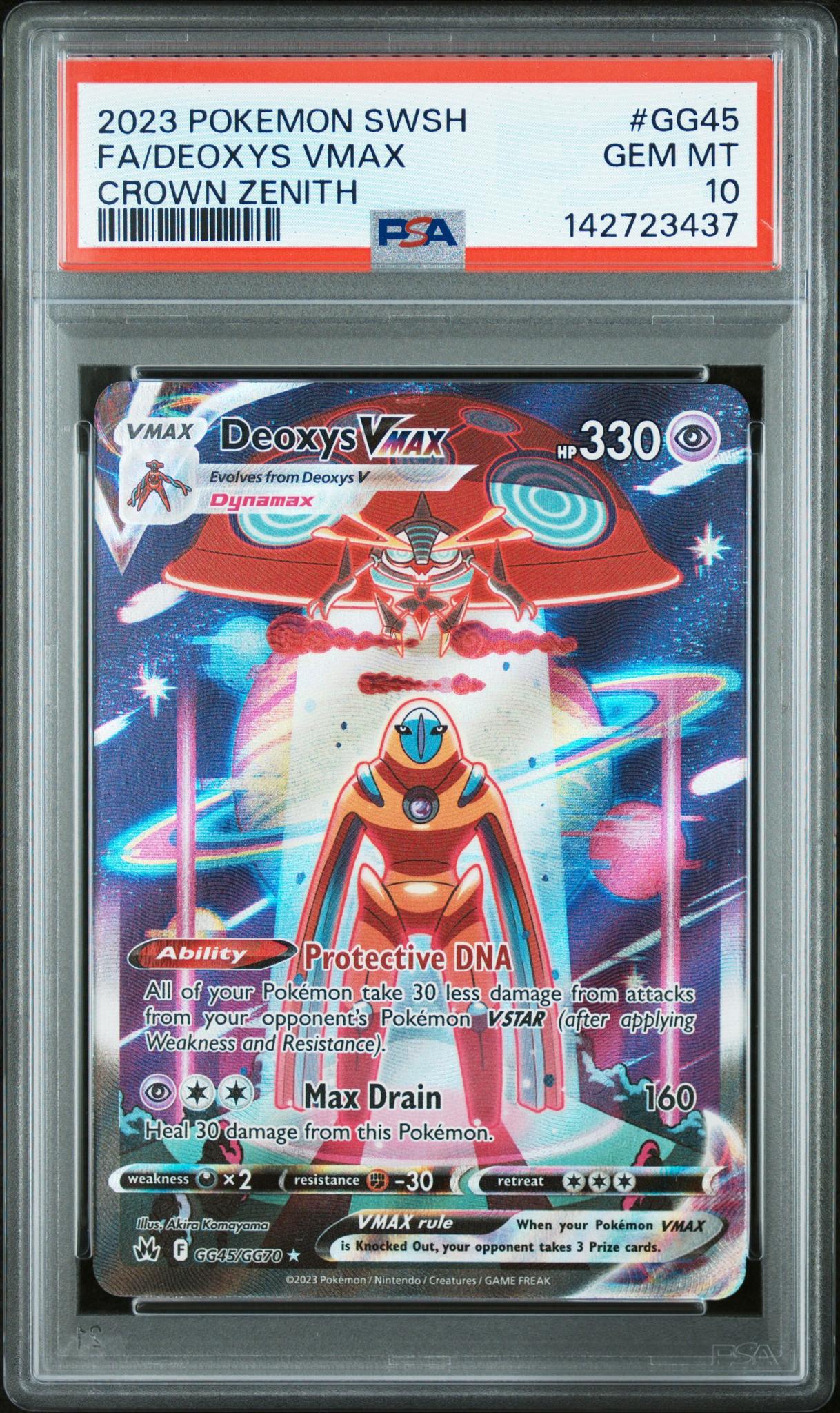 2023 Pokemon Sword and Shield Crown Zenith Galarian Gallery Deoxys Vmax #GG45 PSA 10