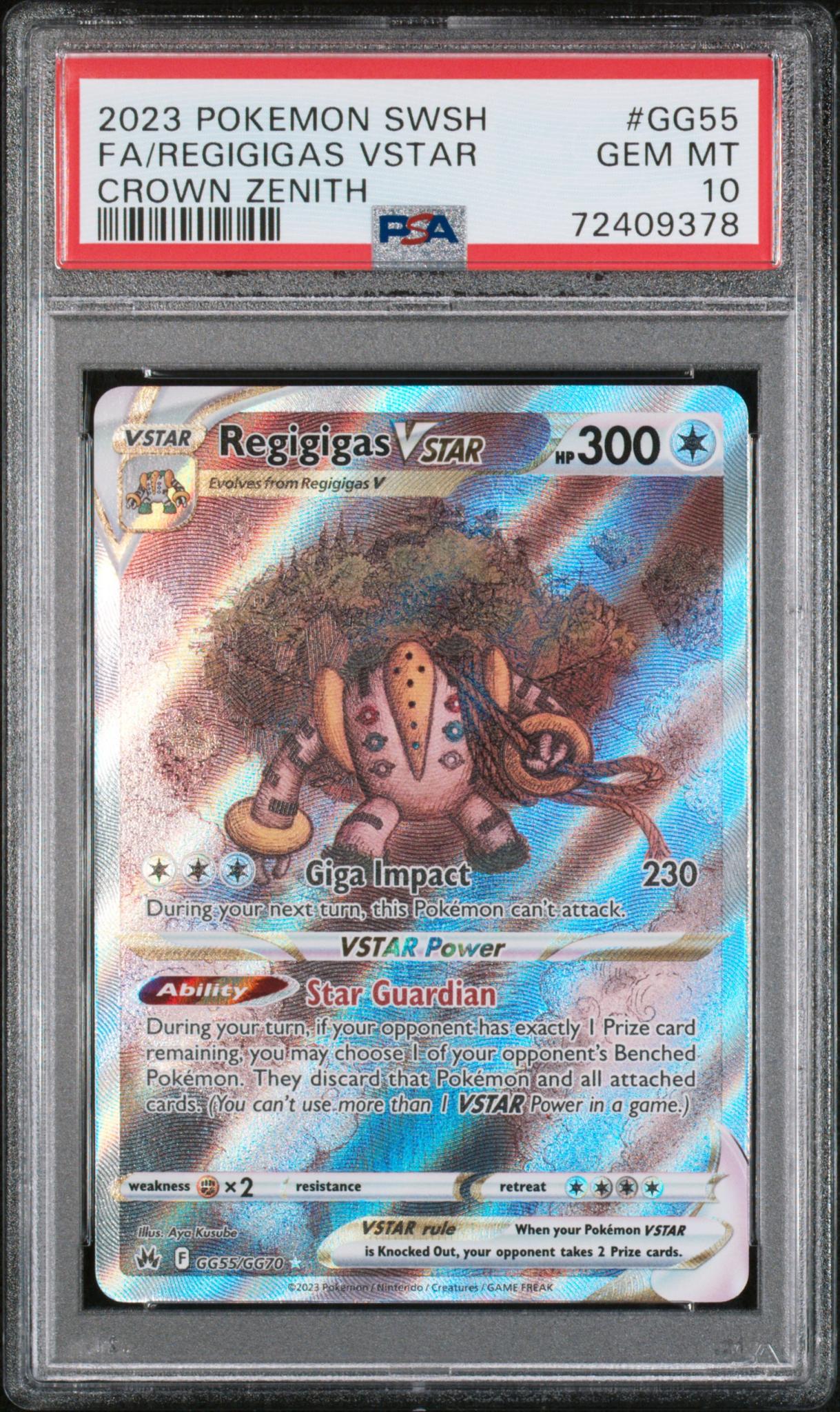 2023 Pokemon Sword and Shield Crown Zenith Galarian Gallery Regigigas Vstar #GG55 PSA 10