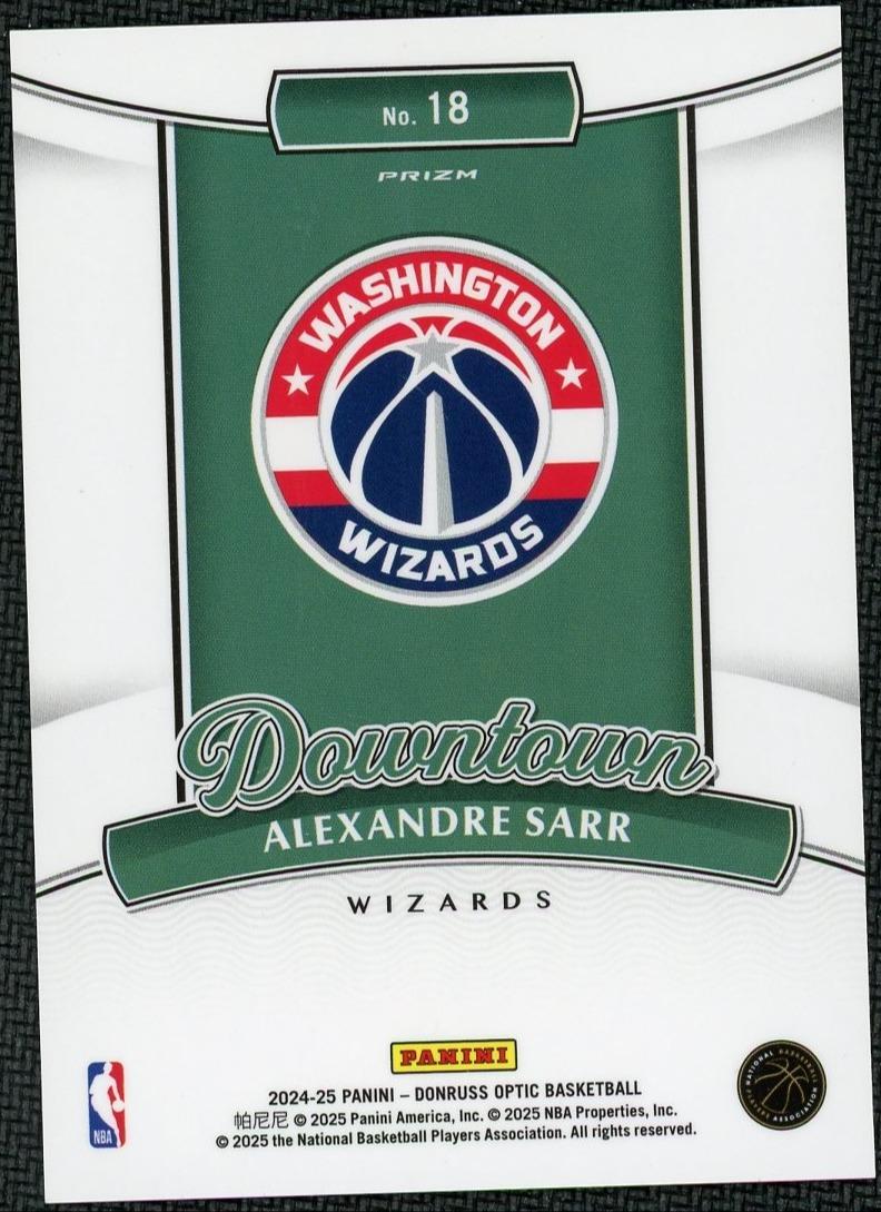 2024-25 Donruss Optic 18 Alexandre Sarr Downtown - Image 2