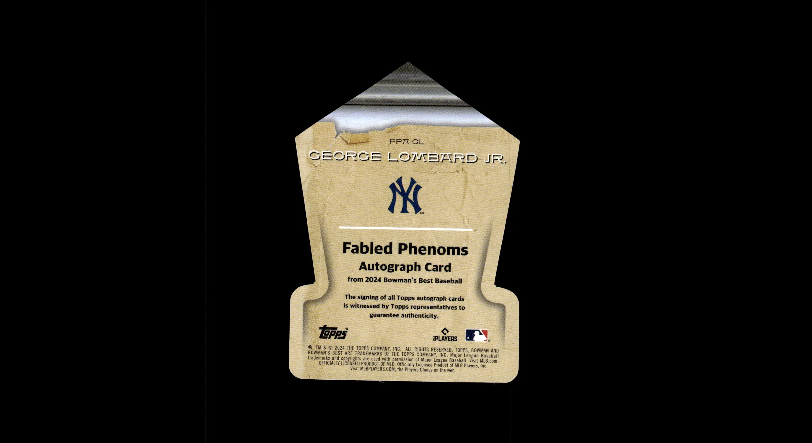 2024 Bowman's Best FPA-GL George Lombard Jr. Fabled Phenoms /99 New York Yankees Auto - Image 2