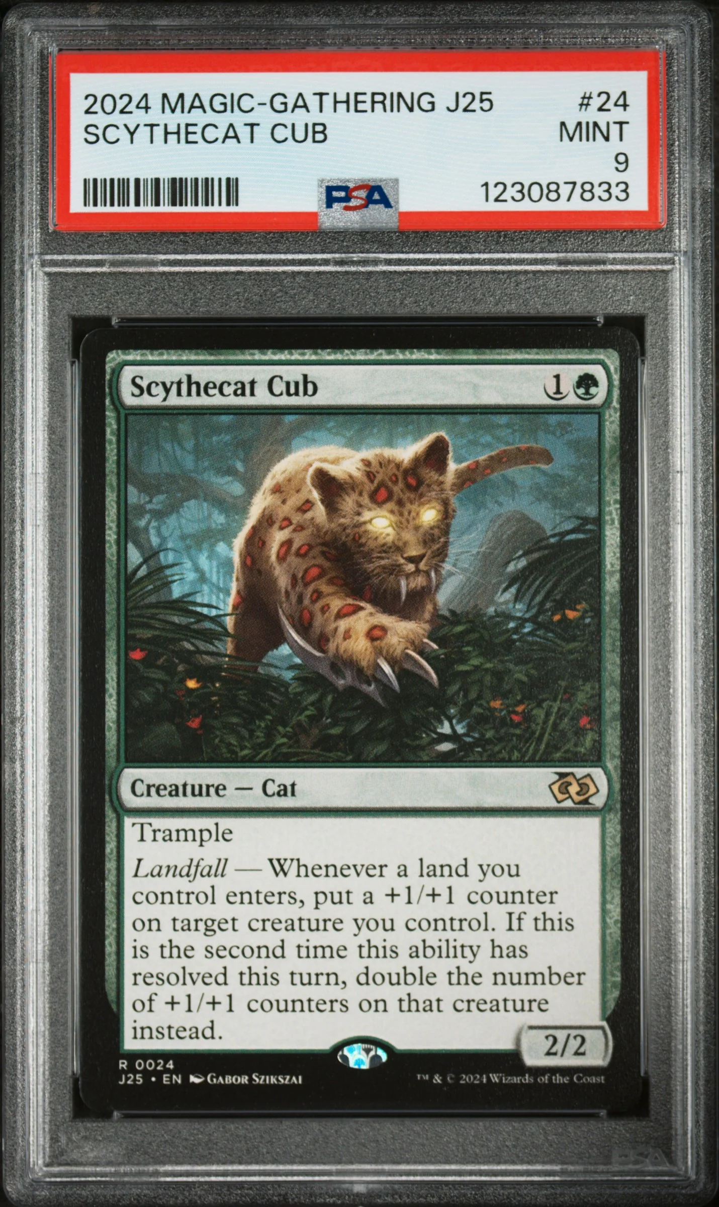 2024 Magic the Gathering Foundations Jumpstart Scythecat Cub #24 PSA 9