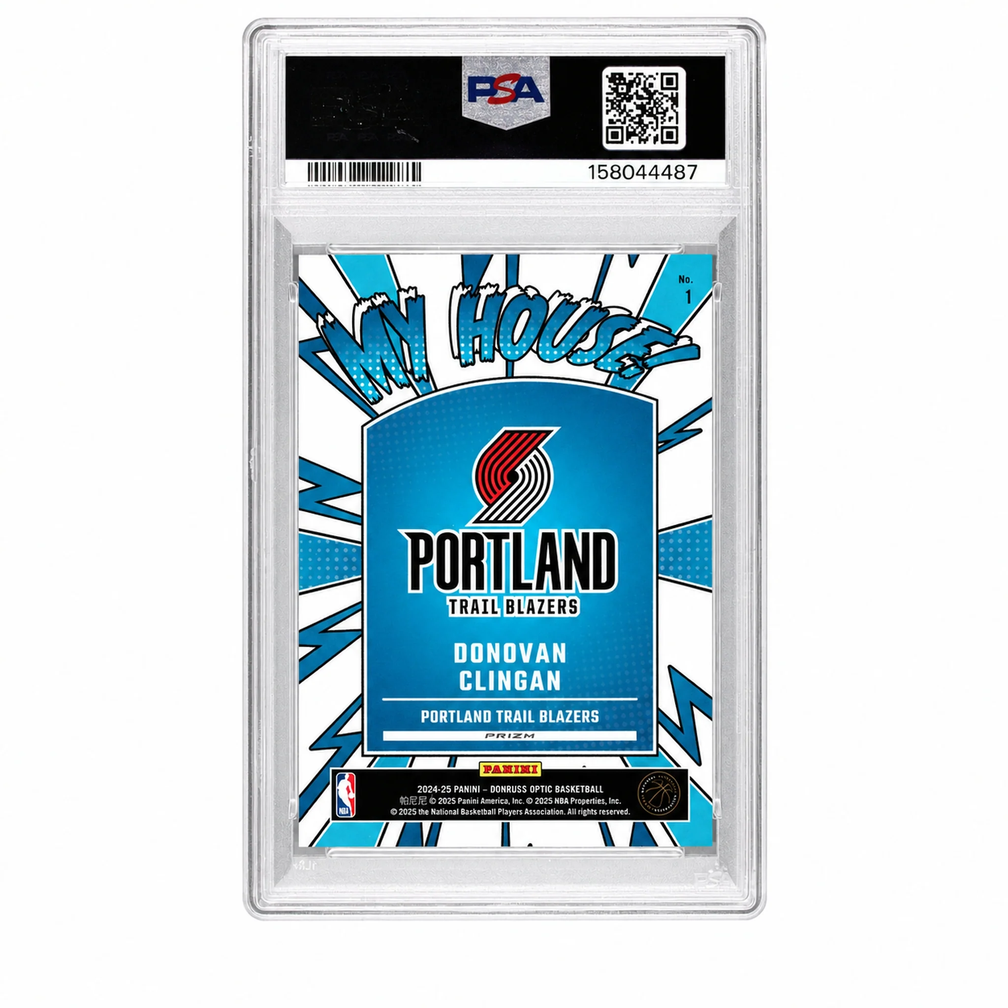 2024 Panini Donruss Optic My House Purple Donovan Clingan #1 PSA 10 - Image 2