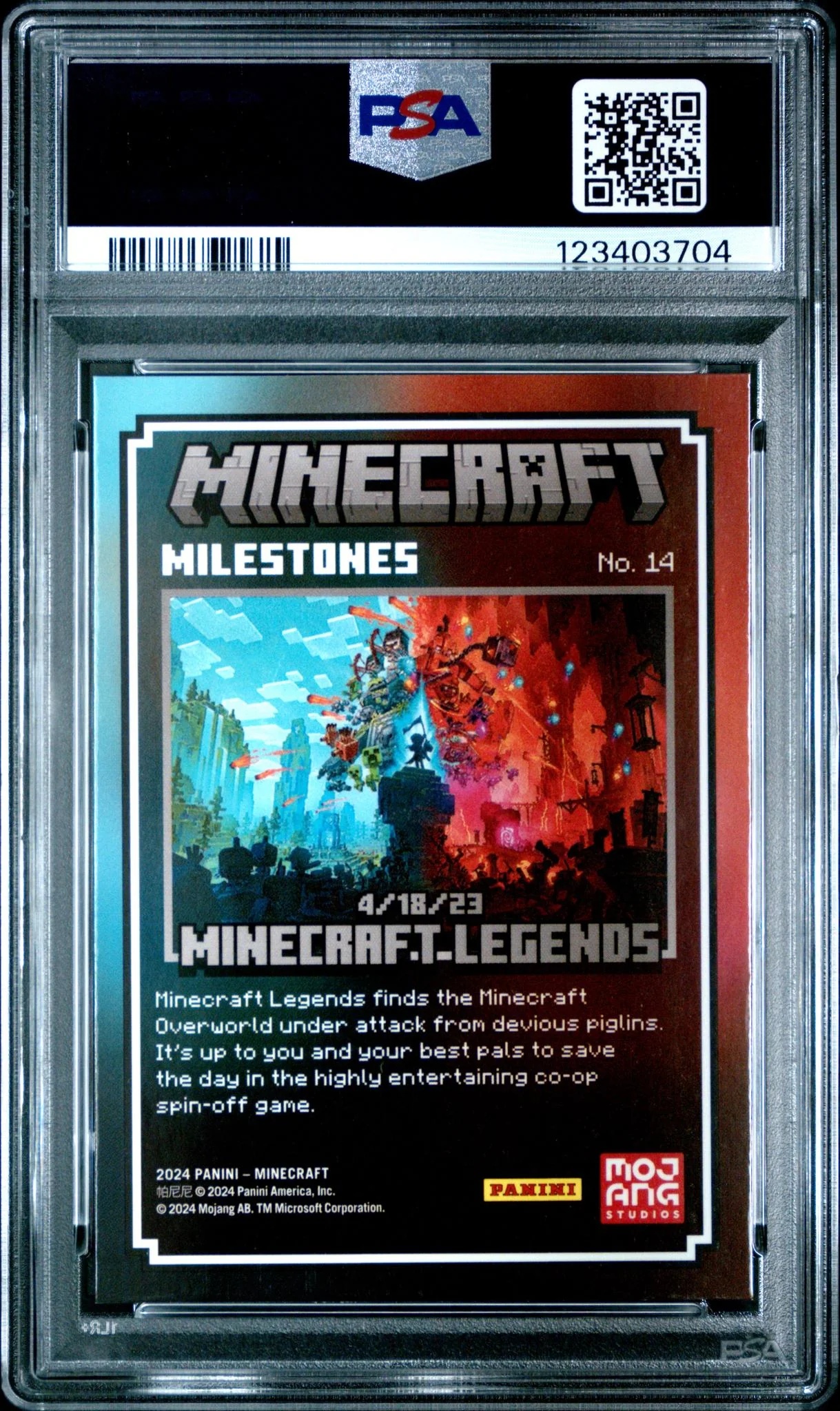 2024 Panini Minecraft Minecraft Milestones Minecraft Legends #14 PSA 8 - Image 2