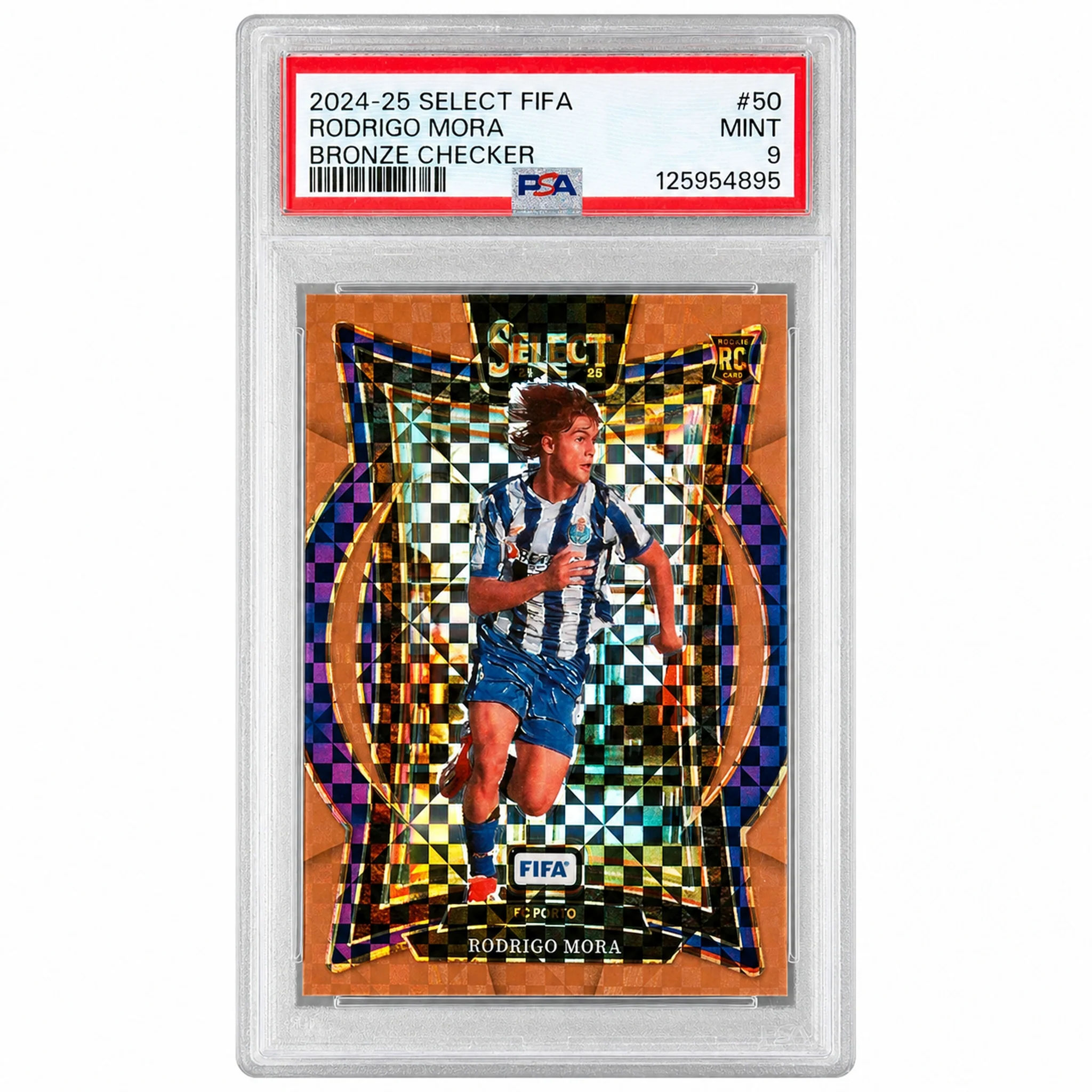 2024 Panini Select Fifa Bronze Checker Rodrigo Mora #50 PSA 9