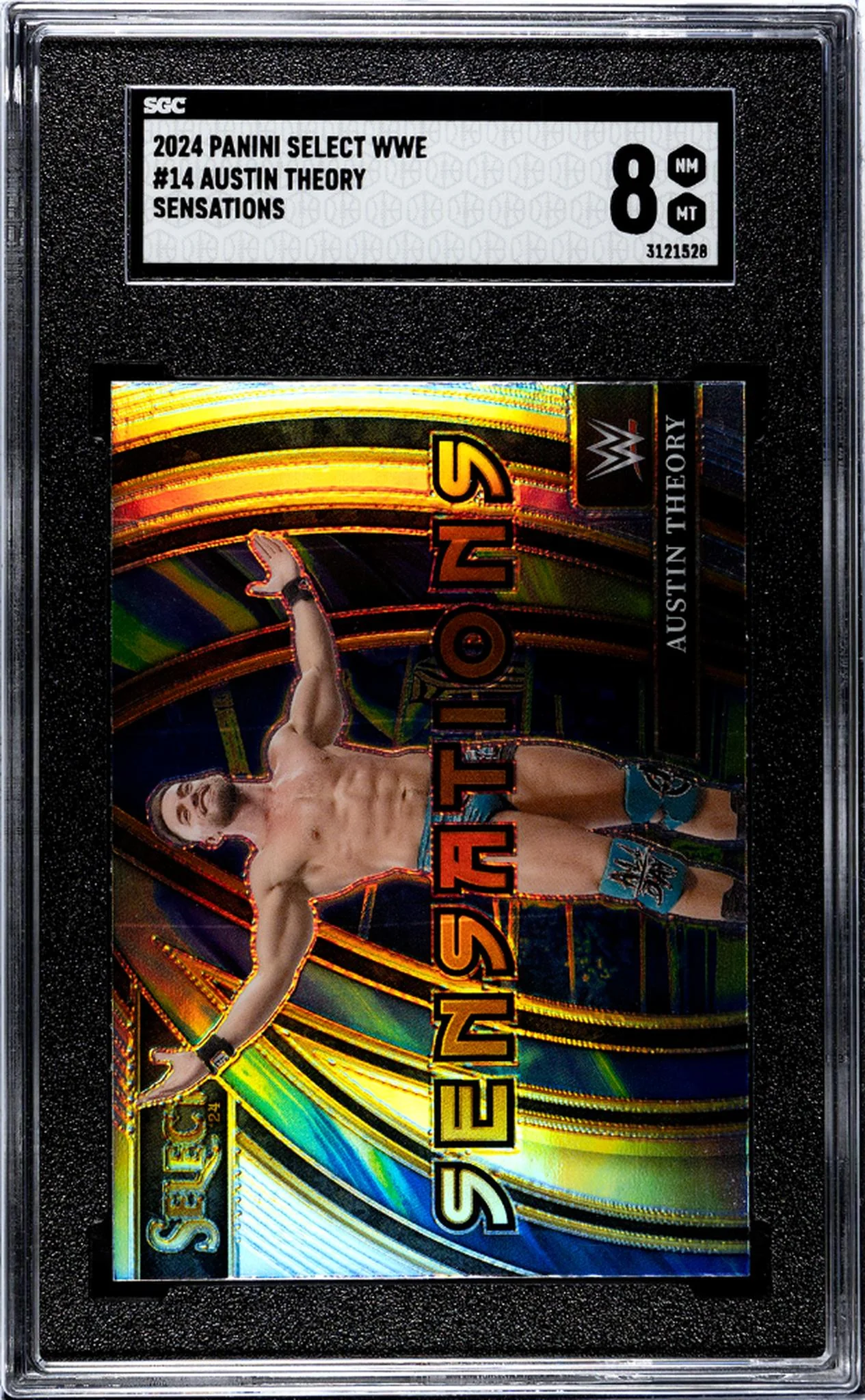 2024 Panini Select WWE Sensations Austin Theory #14 SGC 8