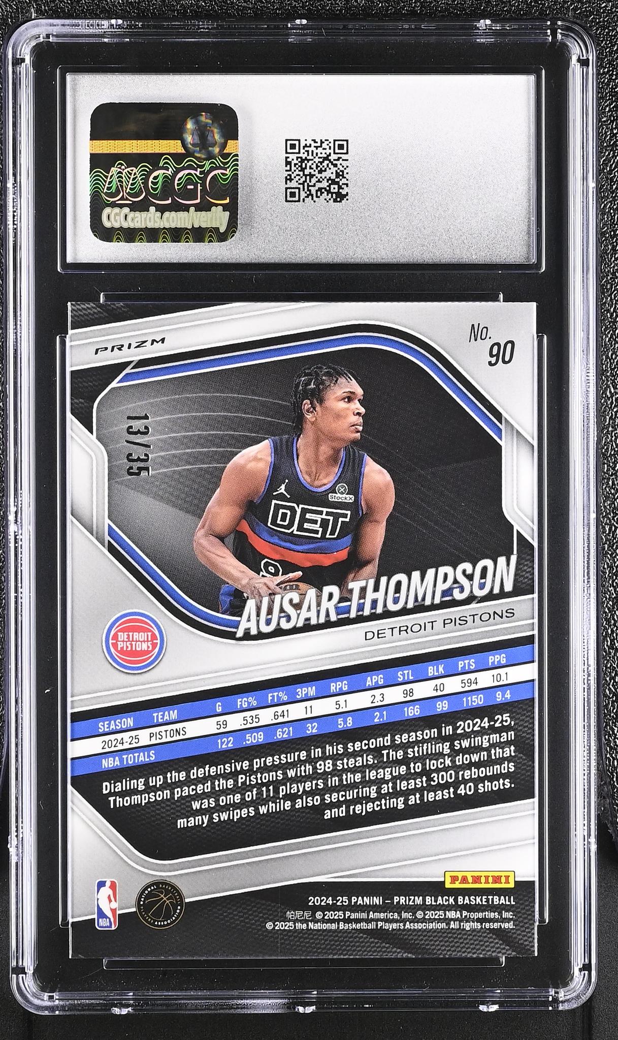 2024 Prizm #90 Ausar Thompson /35 CGC 10 - Image 2