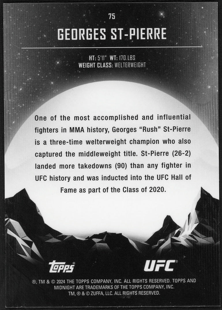 2024 Topps 75 Georges St-Pierre Midnight /142 - Image 2