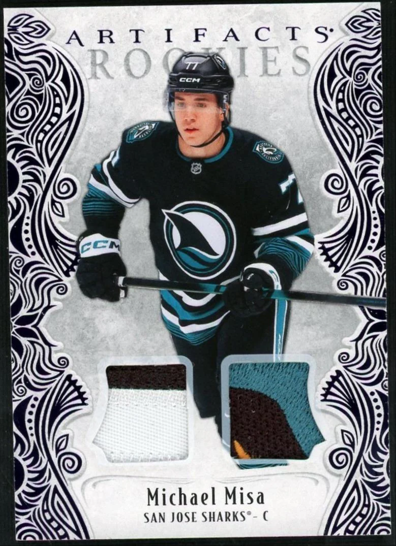 2025-26 Upper Deck Artifacts Rookies Material Purple Patch Michael Misa /49
