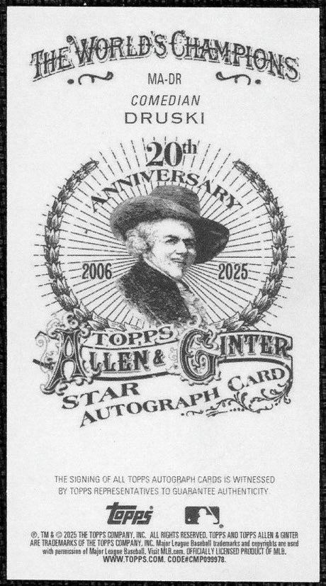 2025 Allen & Ginter MA-DR Druski Auto Red Ink /25 - Image 2