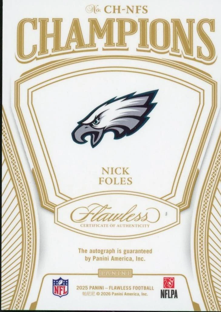 2025 Flawless CH-NFS Nick Foles Champions Auto /25 - Image 2