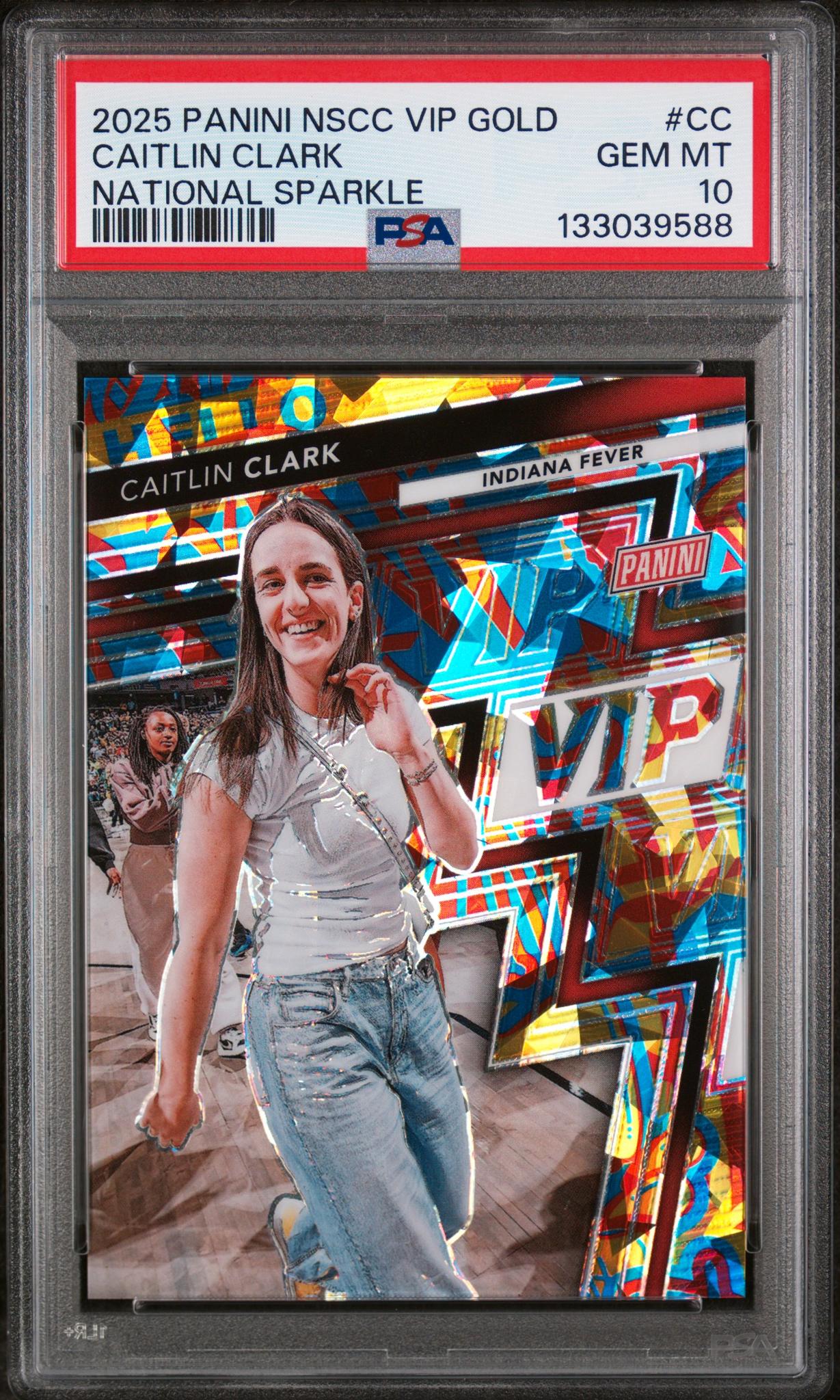 2025 Panini National Sports Collectors Convention VIP Gold National Sparkle Caitlin Clark #CC /45 PSA 10