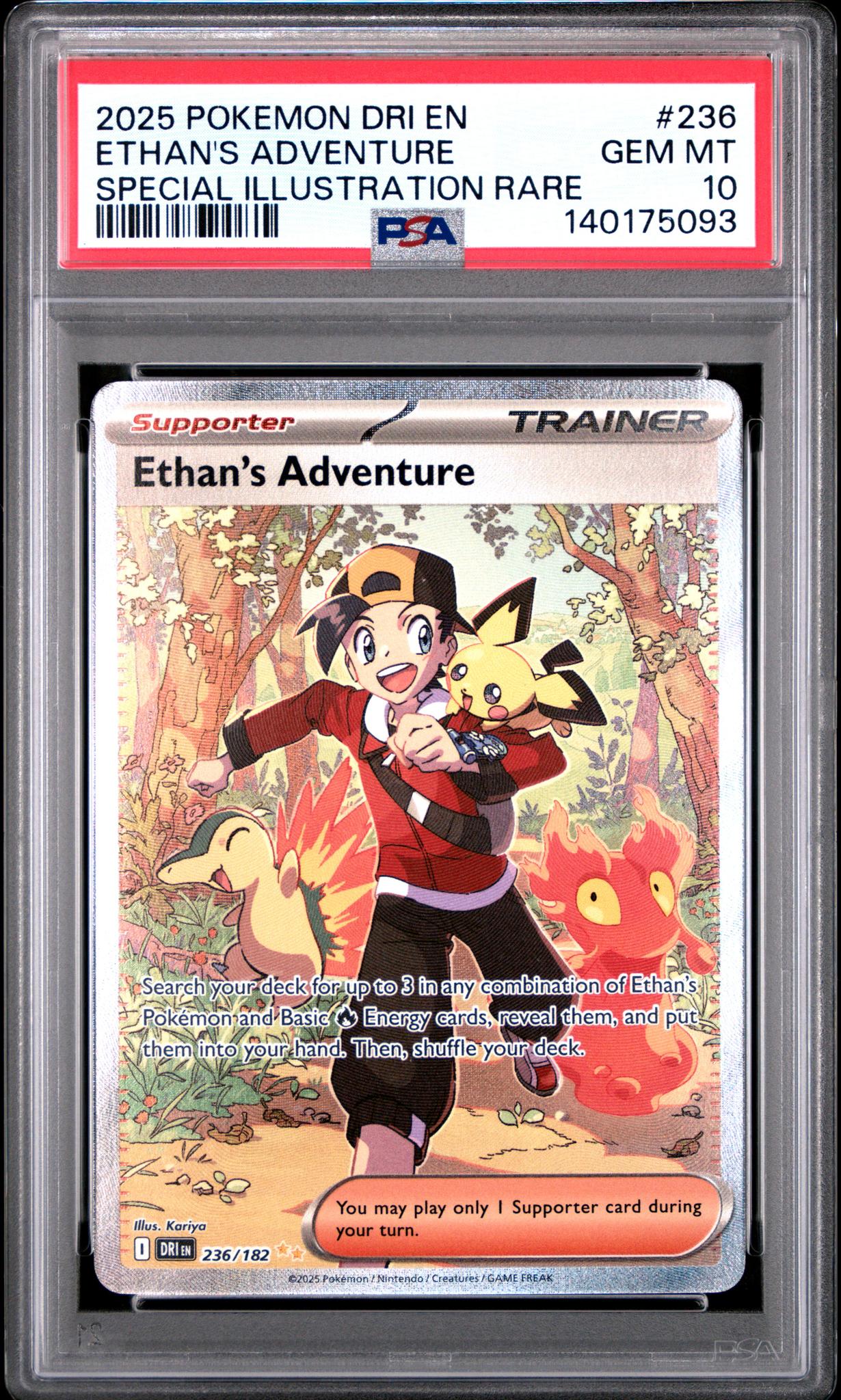 2025 Pokemon Scarlet and Violet Destined Rivals Special Illustration Rare Ethan's Adventure #236 PSA 10