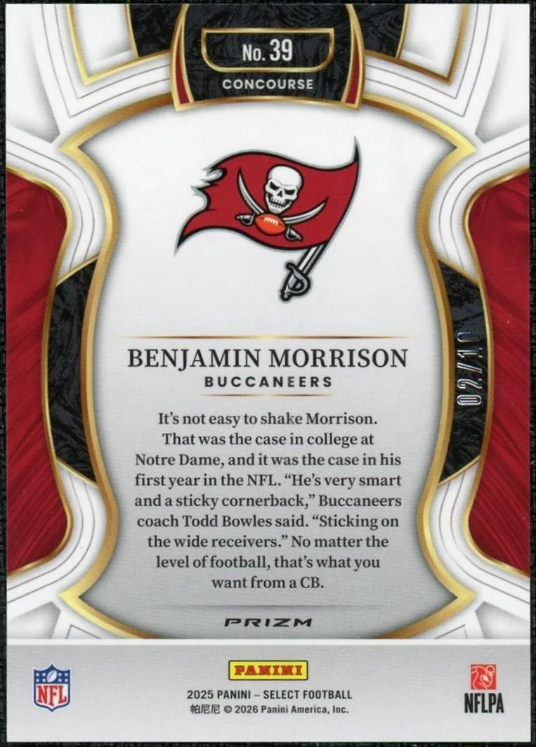 2025 Select 39 Benjamin Morrison Gold /10 - Image 2