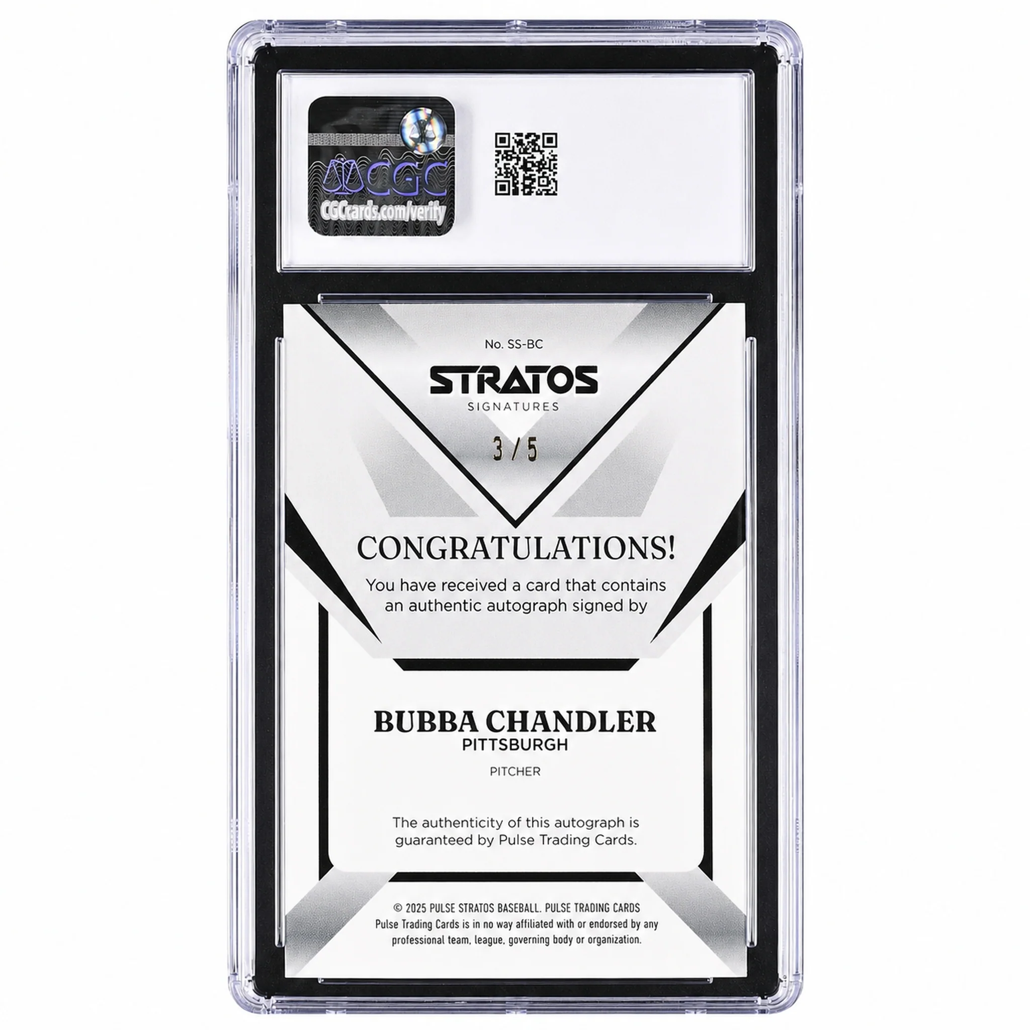 2025 Stratos #SS-BC Bubba Chandler Pulse Stratos Signatures /5 CGC 9.5 - Image 2