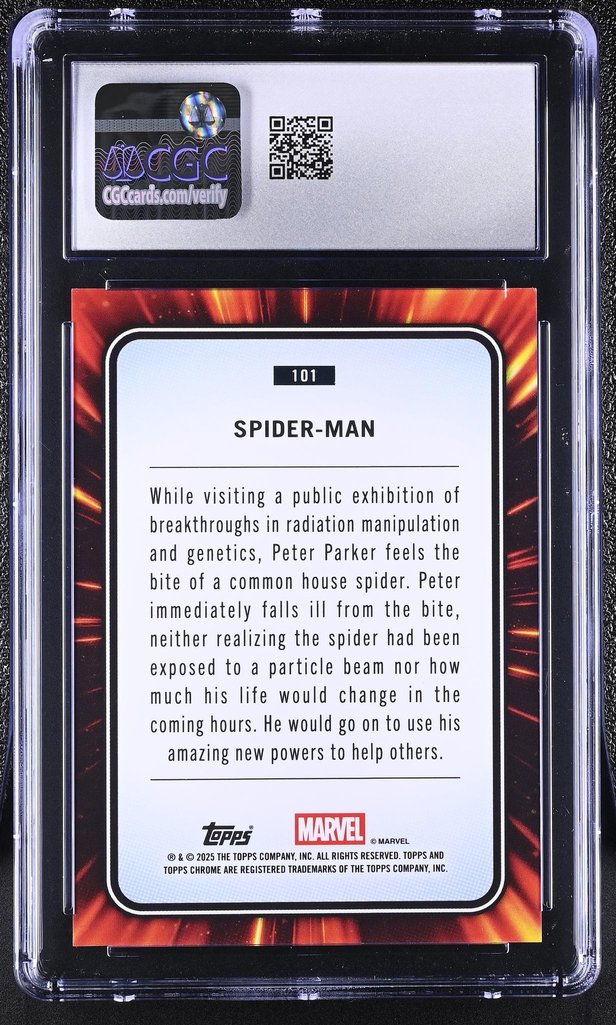 2025 Topps Chrome #101 Spider-Man /299 CGC 9 - Image 2
