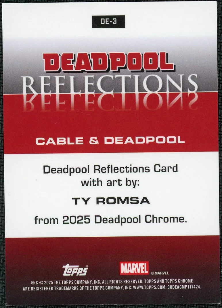 2025 Topps Chrome DE-3 Cable & Deadpool Reflections Kaleidoscope /25 - Image 2