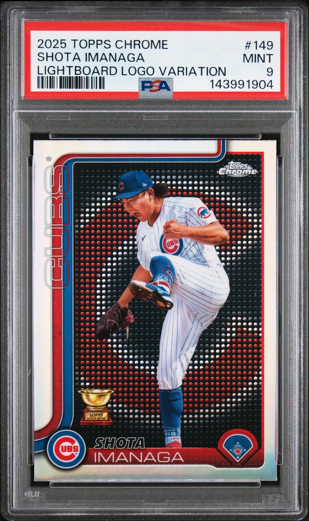 2025 Topps Chrome Lightboard Logo Refractor Shota Imanaga #149 PSA 9