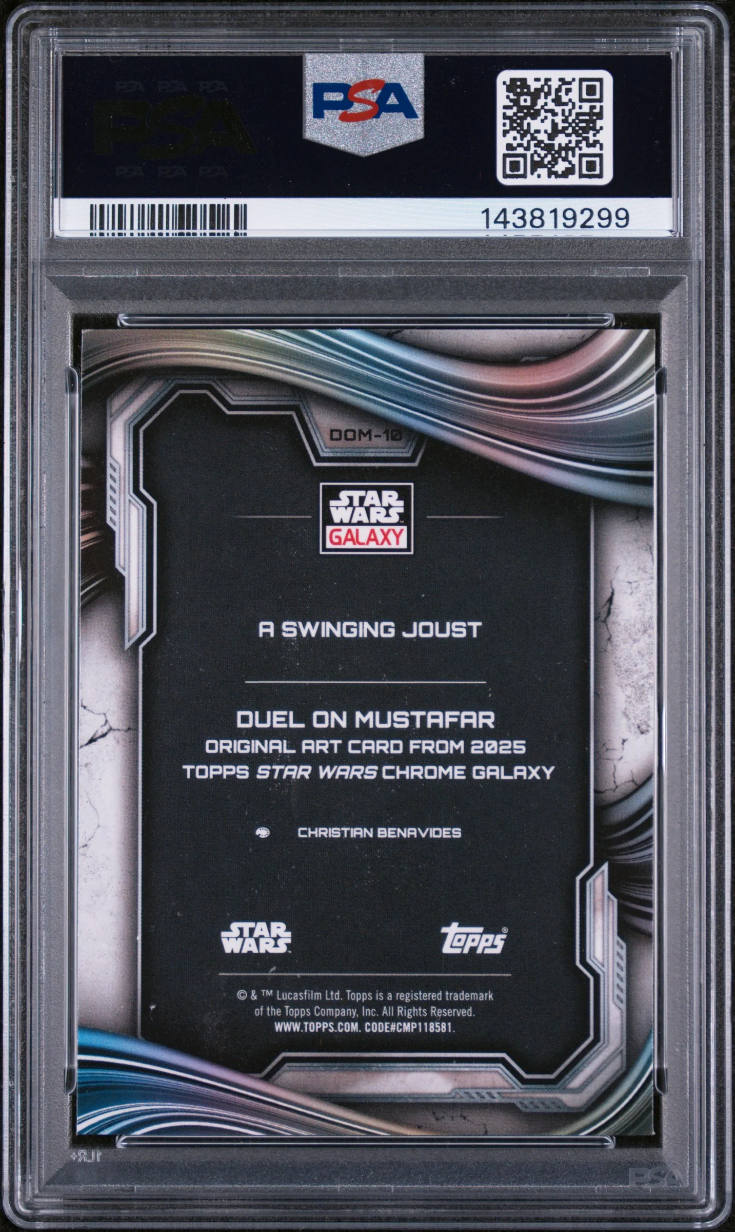 2025 Topps Chrome Star Wars Galaxy Duel On Mustafar A Swinging Joust #DOM-10 PSA 9 - Image 2