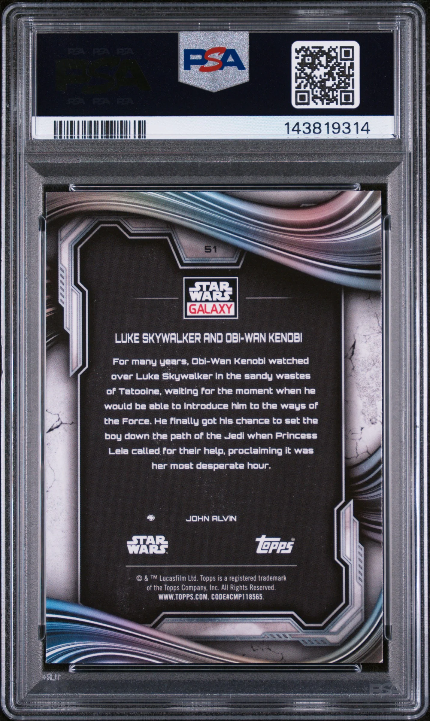 2025 Topps Chrome Star Wars Galaxy Mini Diamond Luke Skywalker and Obi Wan Kenobi #51 PSA 9 - Image 2