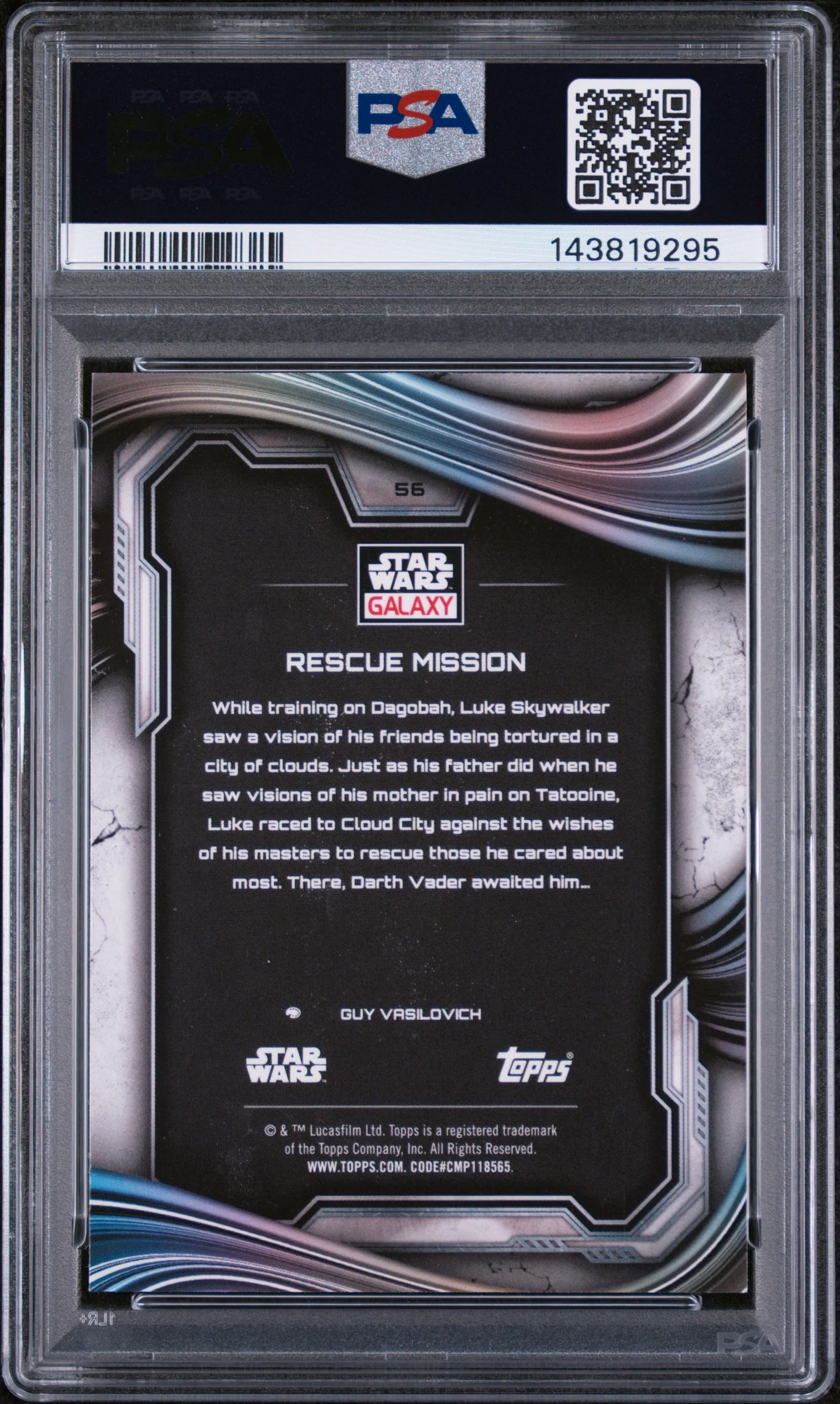 2025 Topps Chrome Star Wars Galaxy Mini Diamond Rescue Mission #56 PSA 9 - Image 2
