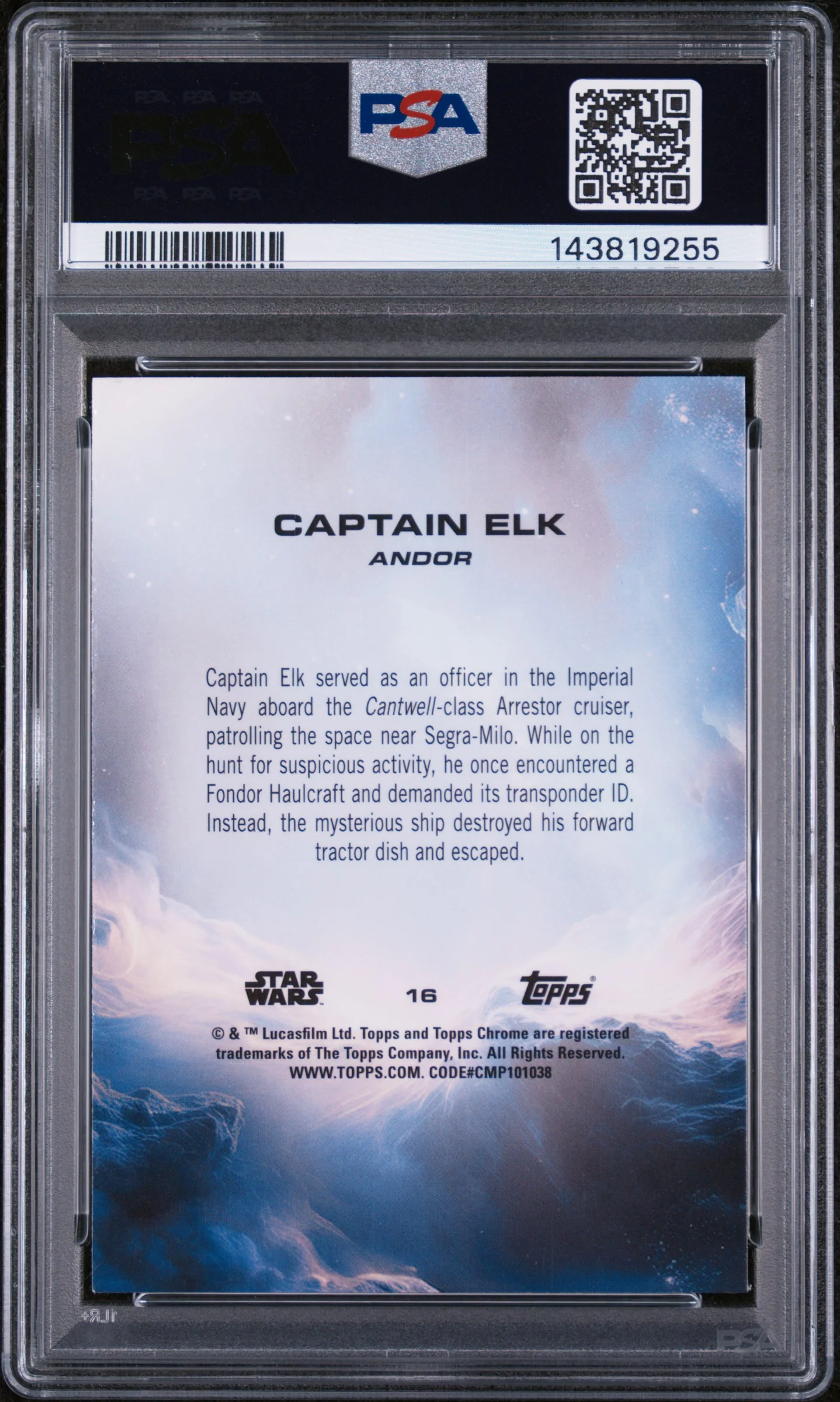 2025 Topps Chrome Star Wars Kashyyyk Green Refractor Captain Elk #16 /99 PSA 9 - Image 2