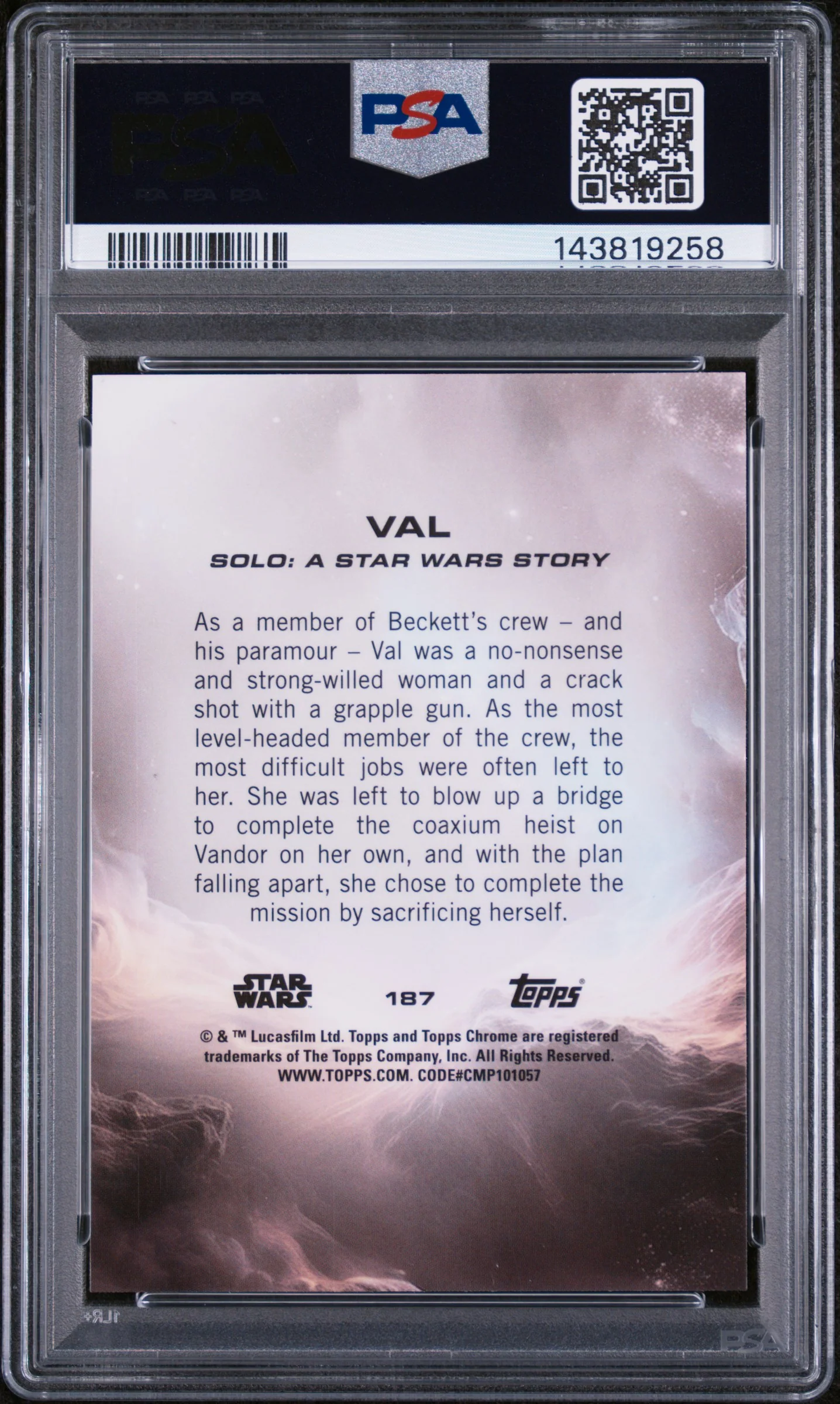 2025 Topps Chrome Star Wars Kashyyyk Green Refractor Val #187 /99 PSA 9 - Image 2