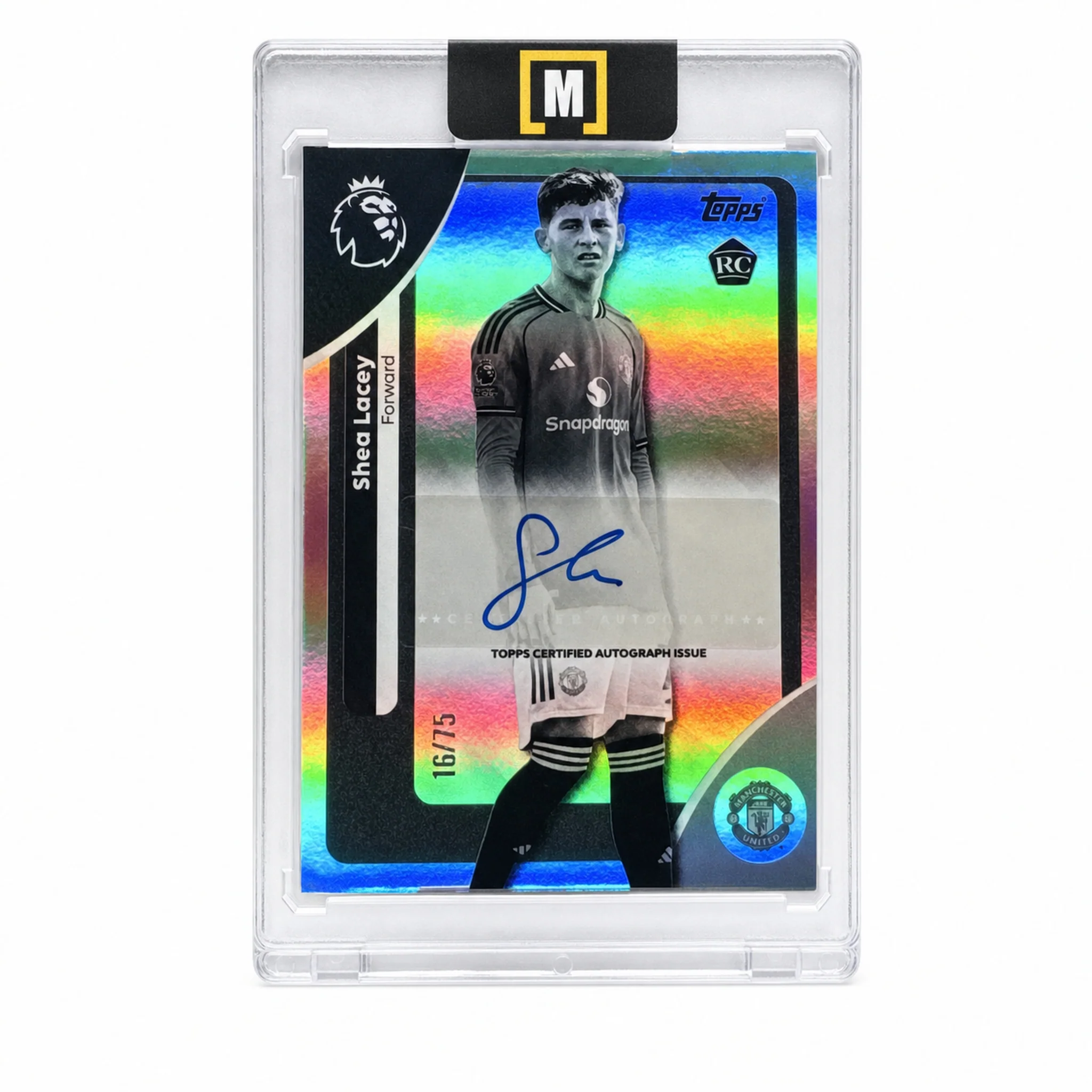 2025 Topps EPl Shea Lacey Auto Black & White Rainbow Foil /75