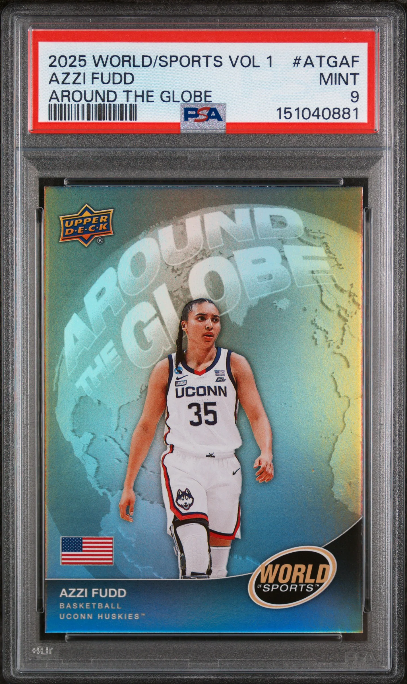 2025 Upper Deck World of Sports Volume 1 Around the Globe Azzi Fudd #ATGAF PSA 9