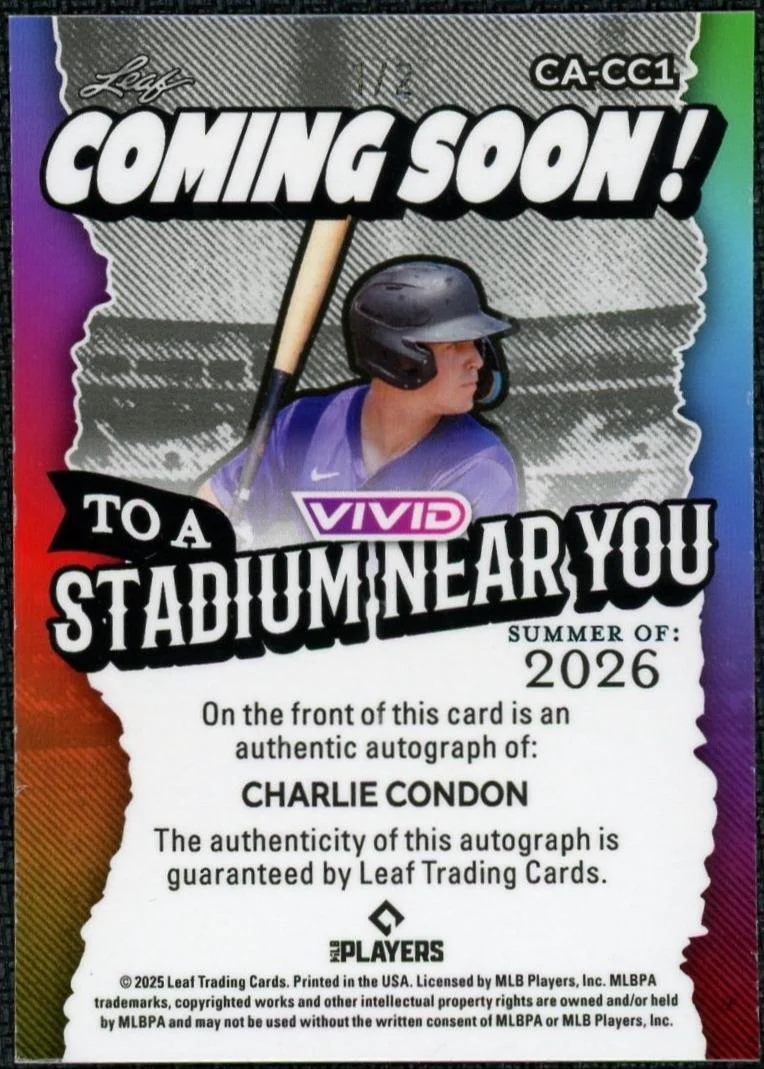 2025 Vivid CA-CC1 Charlie Condon Auto /2 - Image 2