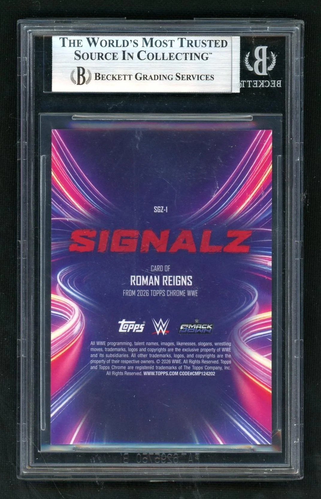 2026 Chrome WWE Signalz Roman Reigns #SGZ1 BGS 9 - Image 2